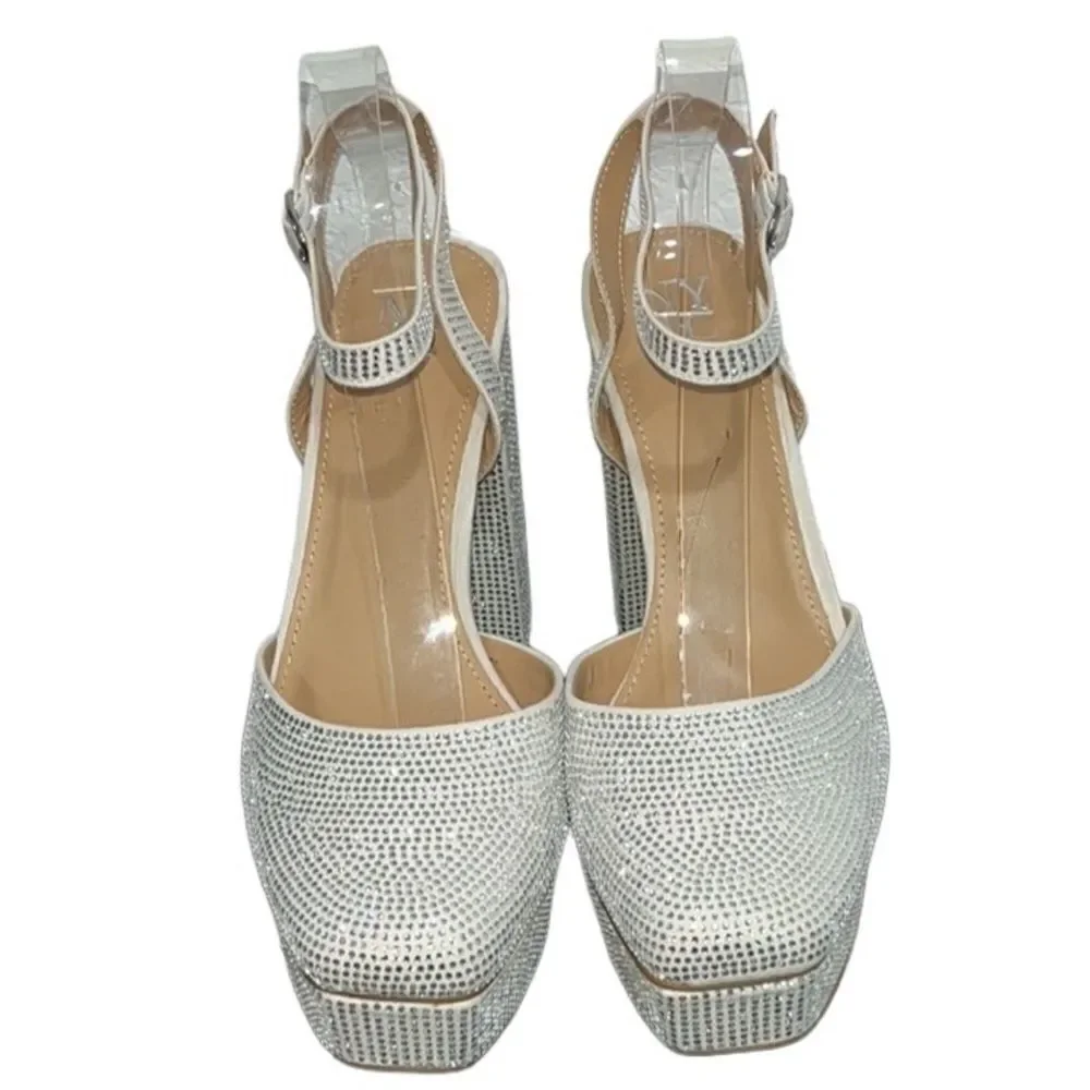 NY&Co Rhinestone Embellished Platform Heels